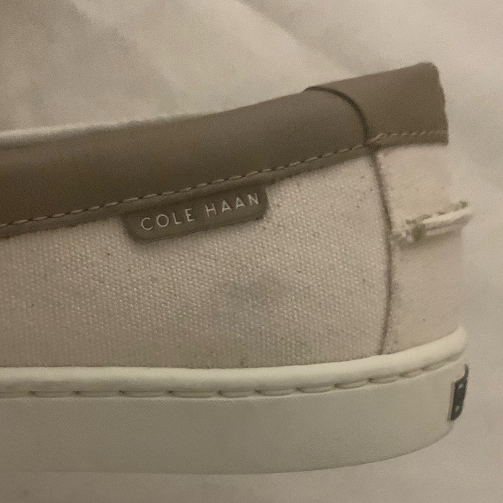 Cole Haan Nantucket C38573 Penny Loafer Mens Sz 8 M Ivory Canvas Slip On Shoes - Picture 14 of 15